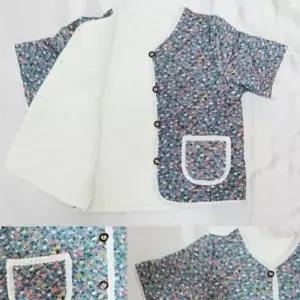 [라일리여성의류] Rly 누비이지 플로럴프린트 촌티 반팔조끼 발열조끼 촌