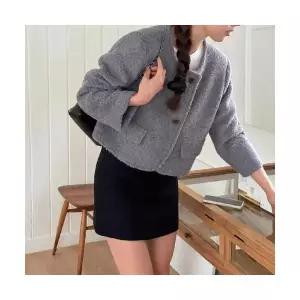 템퍼티샵 여성 사이즈 겨울 긴팔 모직 하프코트 SOH4