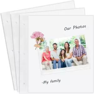 8.5x11 스크랩북 앨범 리필 페이지 세트 플라스틱 슬리브 10개와 빈 10개 이 브랜드의 8.5x11인치 대형 3링