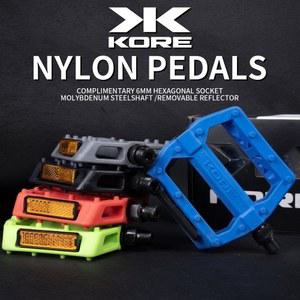 KORE MTB 로드 미끄럼방지 고정 베어링 바이크 접이식 페달 방수 다운힐 부품 나일론 초경량 자전거 14mm 기어