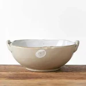 이천도자기 미색꽃 넓은 찜기 그릇 대 23cm (WC252E5)