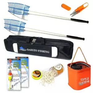 빙어낚시대 빙어 송어 산천어 낚시대 2인 세트 얼음 낚시 채비 바늘 미끼 웜 견지 견지대 가방 풀세트 1014
