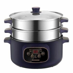 만두찜기 가정용 전기찜 찐빵 순대 도자기 2단 스팀기 만두 쿠커 화이트 1단 찐만두