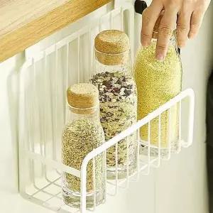 걸이형 수납 선반 주방 양념통 정리 싱크대 도어 선반 문걸이 벽걸이 화이트 다용도 정리함 수납장 공간