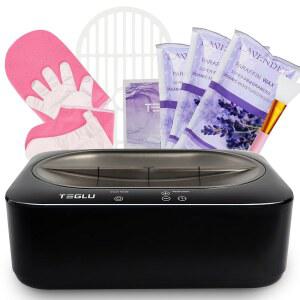 테글루 업그레이드 파라핀 왁스 머신 4000ML, 목욕 보습 키트 3X 450g 리필이 포함된 가정용 워머 블랙, 블랙