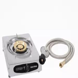 레귤레이터가 장착된 니캇토 싱글 버너 레인지 캠핑 테일게이트 허리케인 대비용 스테인리스 프로판 스토브