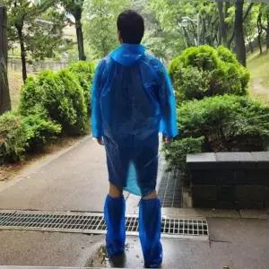 일회용 방수 비닐 우비 장화 세트