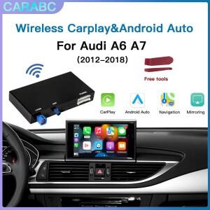 아우디 A6 A7 2012-2018용 CARABC 무선 CarPlay 안드로이드 오토 모듈, 블루투스 오디오  OEM 후방 카메라