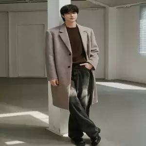 지오다노 남자코트 겨울 울 캐시미어 롱 싱글 코트 하객룩 075921