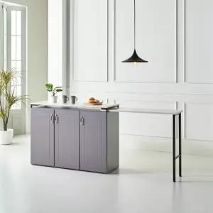 공유주방 길이확장 세련 유색칼라 식탁 간편정리 수납장