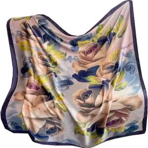 K-Elewon 대형 사각 스카프 43인치 실크 패션 느낌의 헤어 랩핑 나이트 슬리핑 헤드스카프