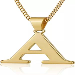 남자 여자 여자를 위한 Suweibuke 이니셜 목걸이 18K 골드 도금 26글자 펜던트 개인 맞춤형 주얼리 선물