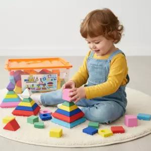 소프트 타워블럭 말랑 블럭 성쌓기 방수 블록 조립 만들기 장난감 창의력발달 (20p)