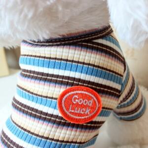 애완동물 홈웨어 면 소재 네발 스트라이프 슈트 봄 겨울 스타일 소형견 및 고양이용 편안한 테디 비숑 강아