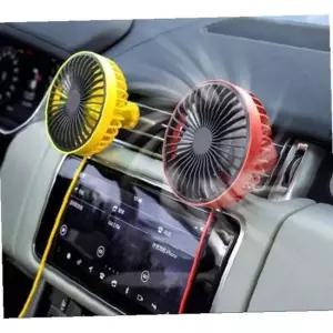 차량용 쿨링 팬 차량 송풍구 선풍기 LED 회전형 써큘레이터