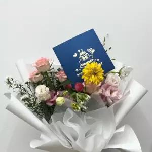 고품질 생일 축하 케이크 팝업카드 블루 컬러 기념일 카드 디자인 (WFKG2B5)