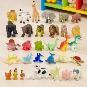 소프트 안전동물 피규어 (32종) 해양 가축 야생 공룡 인형 미니어처 자연관찰 역할놀이