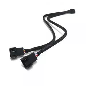 조이쿨 PWM Y형 2분배 케이블 27cm 슬리빙 블랙 JC106 팬쿨러 PWM 4핀 전원