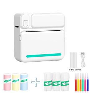 휴대용 스티커 프린터 롤지 포함 감열 블루투스 무 라벨 메이커 57*25