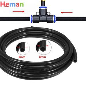 5M/10M/20M PE 호스 미스트 냉각 시스템 용 6mm 8mm 파이프 튜브 야외 뒷마당 정원 관개 스프링클러 피팅