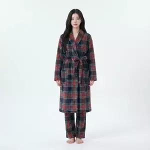 [하프클럽/]여자 편안한 집콕 데일리 체크 홈웨어 로브 파자마