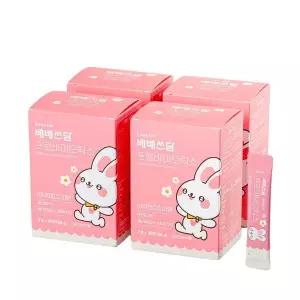 배배쓰담 신생아 돌 아기 유산균 면역 장 건강 딸기맛 프로바이오틱스 비타민D 유아 초등 영양제 4개박스