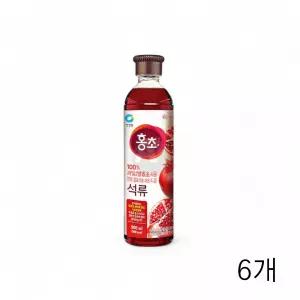 건강음료 에이드만들기 6개 석류 음료베이스 마시는홍초 X 900ml 카페주스재료 청정원