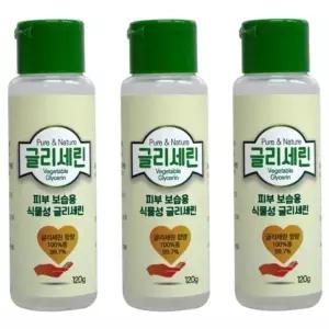 퓨어앤네이쳐 식물성 글리세린 120g 3개 보습 수분 삼현 (WFKK1LI)