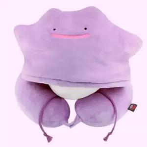 고품질 메타몽 어린이 캐릭터 휴대용 후드 목 쿠션 목베개 (WFKKPKO)