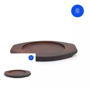 후라이팬 타원형 주물 팬 손잡이 양면 조리기 중식당 주방용 목판 받침대 (WFKKZ40)