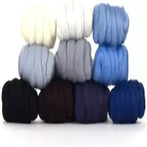 레볼루션 섬유 혼합 메리노 울 버라이어티 팩 - 글레이셔 칠 방적 롤라그 니들 펠팅 습식 태피스트리 직조