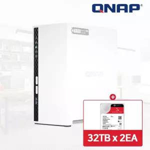 QNAP TS-233-KR NAS 2베이 아이언울프 64TB [32TBx2] HDD 포함