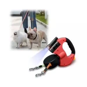 루미나D 산책 강아지 자동 플렉시 야간 후레쉬 트윈 리드줄