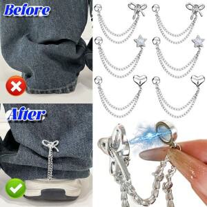 체인 다기능 금속 버튼 클립 옷 스카프 바지 다리 커프스 고정 자석 핀 장식이있는 마그네틱 의류