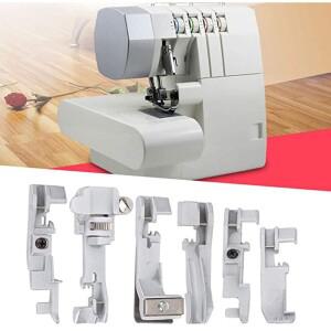 가수 14U 가정용 다기능 오버록 기계 수집  탄성  코딩 배관  블라인드 밑단  레이스용 6피스 노루발 세트.