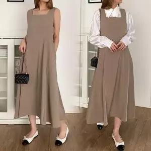 [강물처럼]위쉬몰 LT 클래식로얄민소매원피스(S563H408) 빅사이즈 (S18740015)