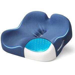 HuANUO 인체공학적 시트 쿠션, 엉덩이 지지용 메모리 폼 쿨링 젤 사무실 의자 꼬리뼈 압력 , 가정, 직장, 운전용 카시트 쿠션