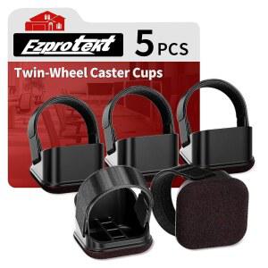 이지프로텍트 5개 사무용 의자 캐스터 컵, 롤링 데스크 소파 캐비닛 침대용 펠트 바닥 패드가 있는 가구 휠 스토퍼, 하드우드 보호로 소음과 스크래치 감소(블랙)
