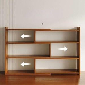 확장형 낮은책장 공간활용 서재 선반 책장 책꽂이 슬라이딩 원목