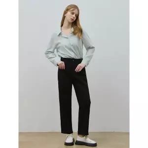 [하프클럽/보니스팍스]허리비죠 장식 세미배기 데님 팬츠 (택가격 99000원)