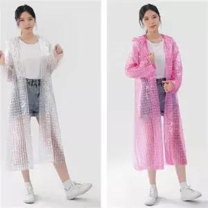 패턴무늬 휴대용 우의 우의코트 여성우비 코트우비