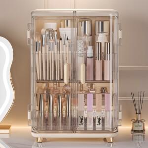 화장품 보관 상자  대용량 방진 데스크탑  스킨 관리 및 화장대  인터넷  가벼운  메이크업