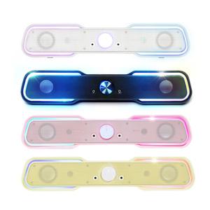 로이체 2채널 멀티미디어 RGB 레인보우 LED 게이밍 사운드바 스피커