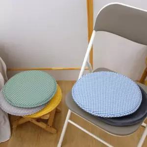 원형 의자방석 사무실 식탁 카페 벤치 스툴 인테리어 고정끈 쿠션 둥근 방석 6색