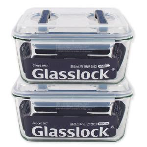 (1+1)글라스락 핸디김치통(6.0L)-2개 김장독 손잡이밀폐 내열강화유리 보관용기 쌀통