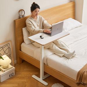 아우스 FJ08 유압식 높이조절 원목 테이블 소나무 침대 사이드 테이블 침실 이동식 소파 보조책상