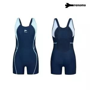 [레노마]여아 배색 X백 4부 반신수영복 네이비 RN-GS2F865-NV_CA