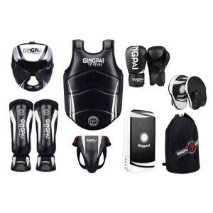 스파링 보호대 복싱 보호구 세트 가슴 다리 헤드 기어 훈련 킥복싱 장비 무에타이 권투 핸드랩