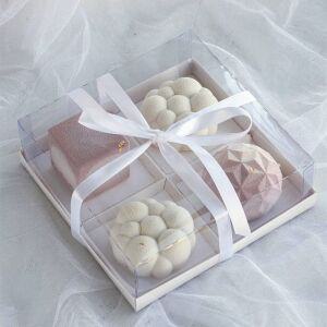 투명 4구 6구 타르트 디저트 상자 케이크 선물 포장 박스 케이스 50개