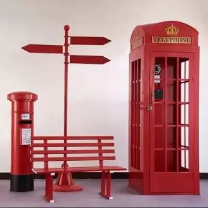 5종 세트 부스 레드 공중전화 인테리어 대형 (WFHJLZM)